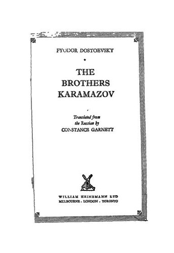 The Brothers Karamazov (1961, William Heinemann)