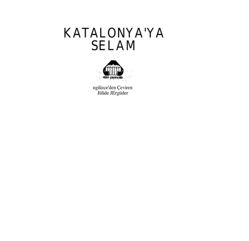 KATALONYAIYA SELAM (Turkish language, 1985, Alan Yayincilik)